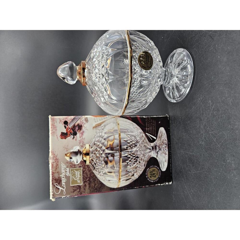 ​Cristal d'Arques Longchamp Lead Crystal Lidded Jar with Box and Label Intact